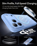 ESR Frosted Misty Blue iPhone 18 Pro Magsafe Slim Phone Case Slim Profile, Full-Speed Charging