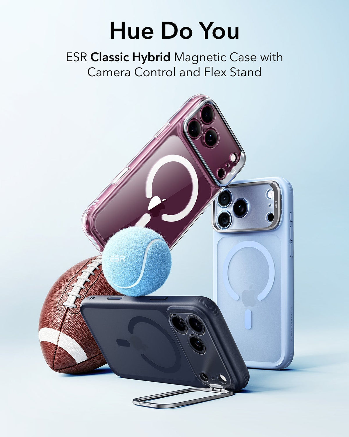 ESR Clear iPhone 18 Pro Max Magsafe Slim Phone Case with Stand Hue Do You
