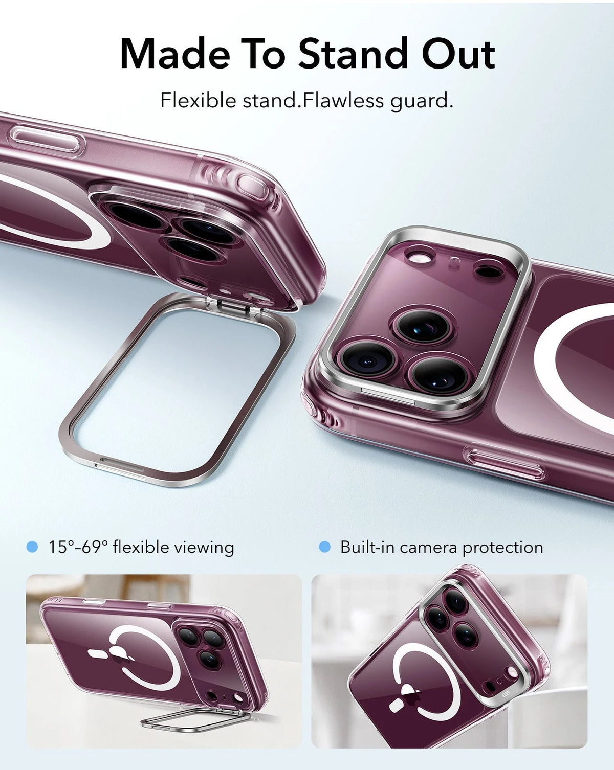 ESR Clear iPhone 18 Pro Max Magsafe Slim Phone Case with Stand Made To Stand Out