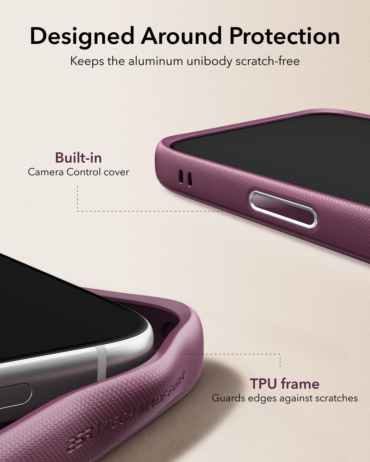 ESR Deep Burgundy Leather iPhone 18 Pro Max Magsafe Case with Stand Designed Around Protection