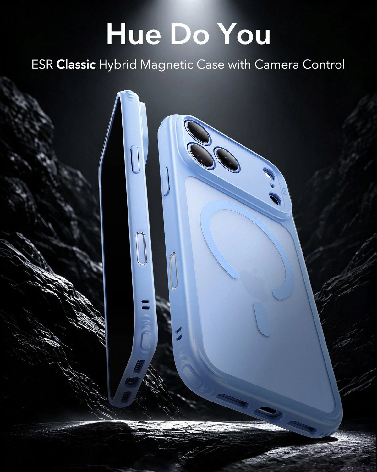 ESR Frosted Misty Blue iPhone 18 Pro Max Magsafe Slim Phone Case Hue Do You