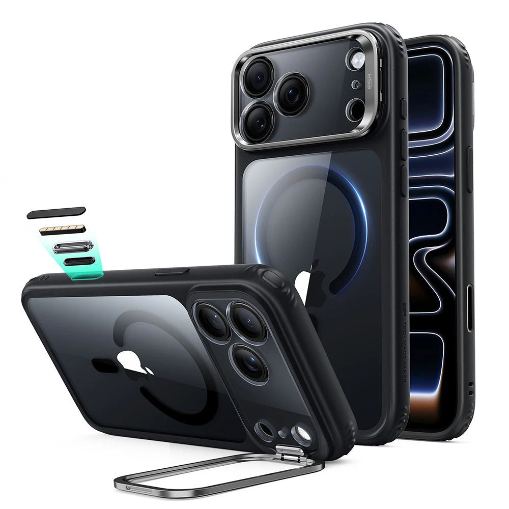 ESR Clear Black iPhone 18 Pro Max Magsafe Slim Phone Case with Stand