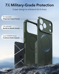 ESR Olive Green iPhone 18 Pro Max Case Tough Phone Case with Magsafe 7X Military-Grade Protection