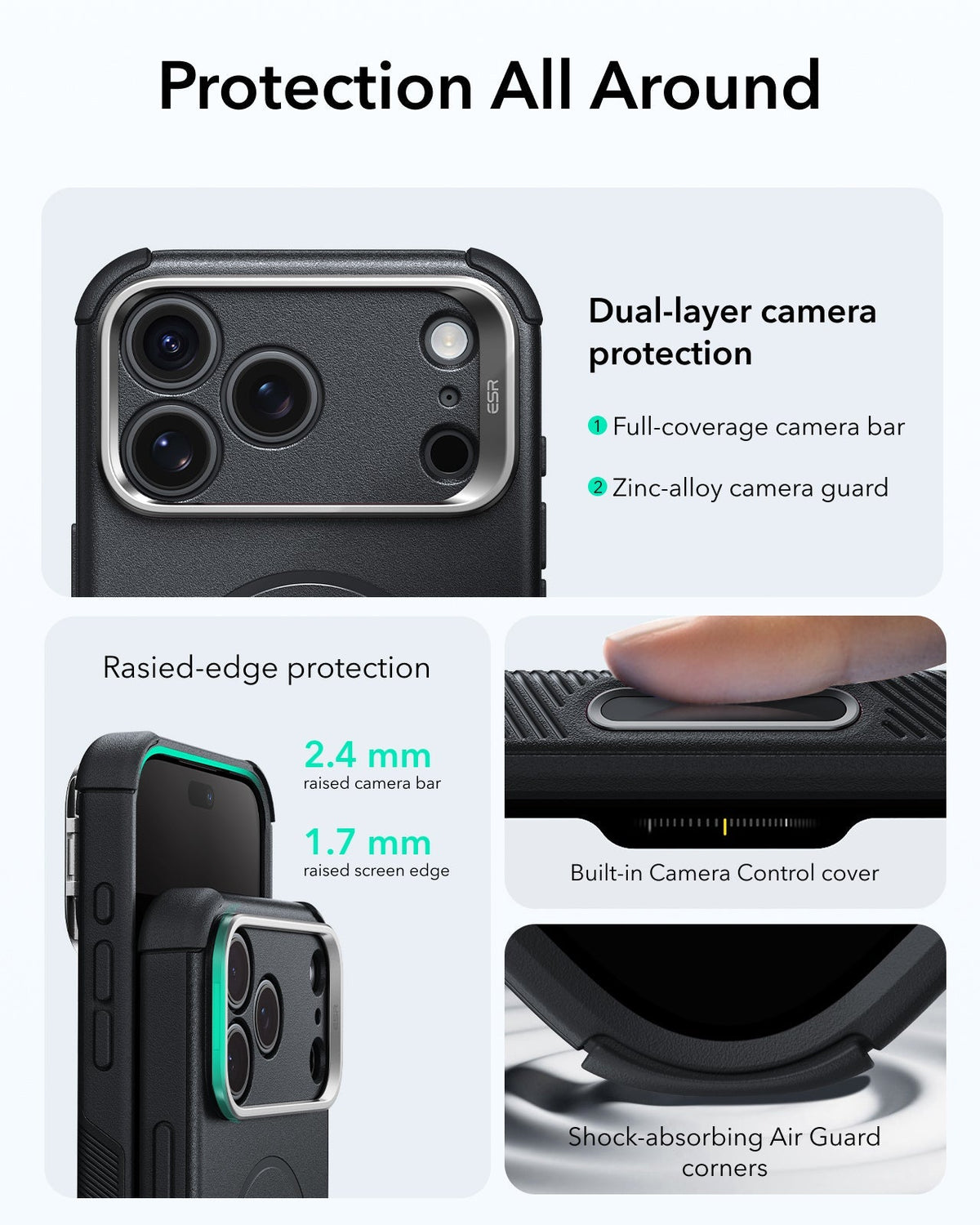 ESR Black iPhone 18 Pro Max Tough Phone Case Magsafe with Stand Protection All Around