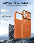 ESR Orange iPhone 18 Pro Max Tough Phone Case Magsafe with Stand 7X Military-Grade Protection