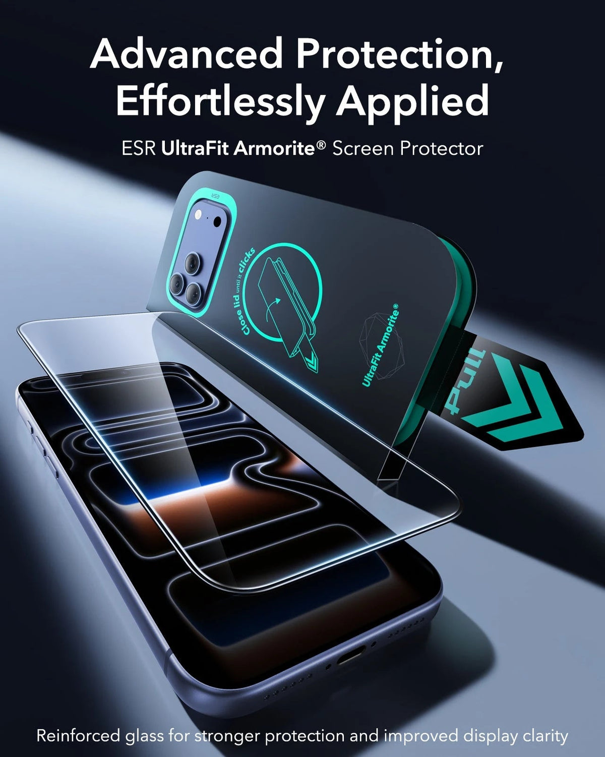 ESR iPhone 18 Pro Max Armorite Tempered Glass Screen Protecor Advanced Protection,  Effortlessly Applied