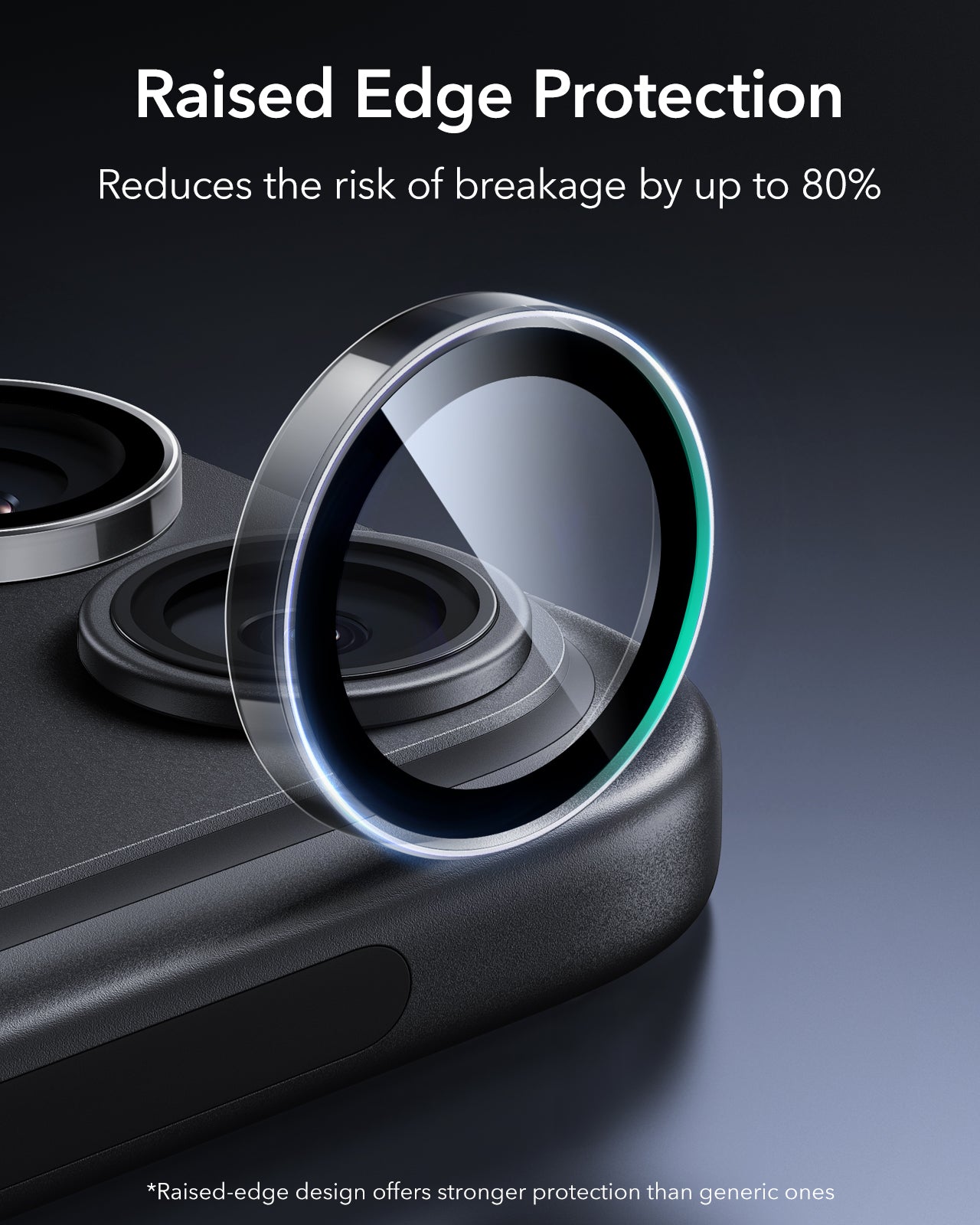 ESR Clear iPhone 18 Pro/Pro Max Armorite Camera Lens Protector Raised Edge Protection