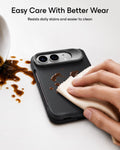 Black Vegan Leather iPhone Duo Magsafe Case with Stand Easy Care With Better Wear