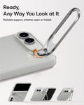 Light Gray Vegan Leather iPhone Duo Magsafe Case with Stand Ready, Any Way You Look at It