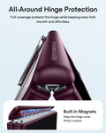 Frosted Burgundy iPhone 18 Pro Max Magsafe Slim Phone Case with Stand All-Around Hinge Protection