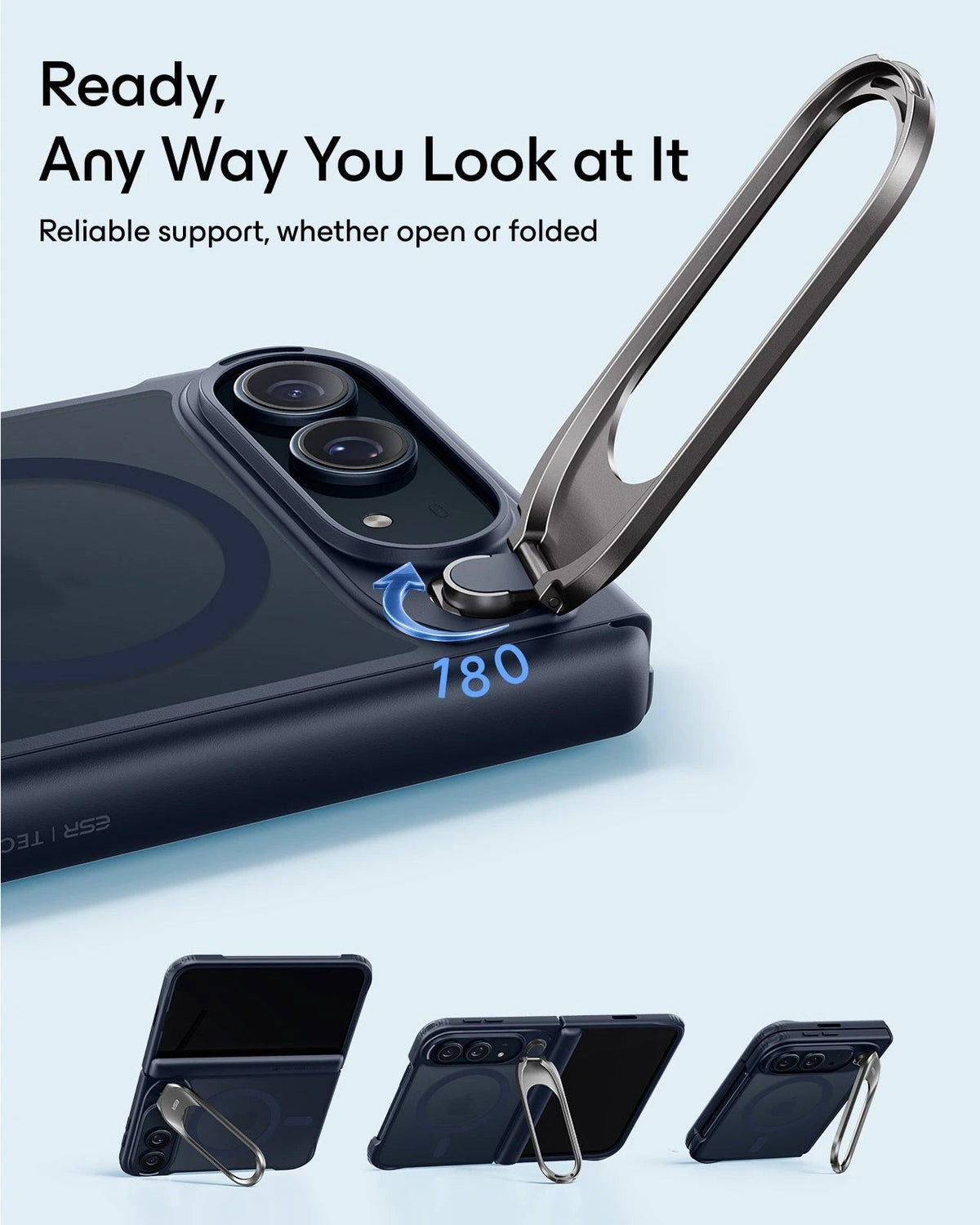 Frosted Blue  iPhone 18 Pro Max Magsafe Slim Phone Case with Stand Ready,Any Way You Look at It