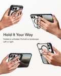 Clear Black iPhone Duo Magsafe Slim Phone Case with Stand  Hold It Your Way