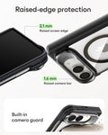 Clear Black iPhone Duo Magsafe Slim Phone Case with Stand Raised-edge protection