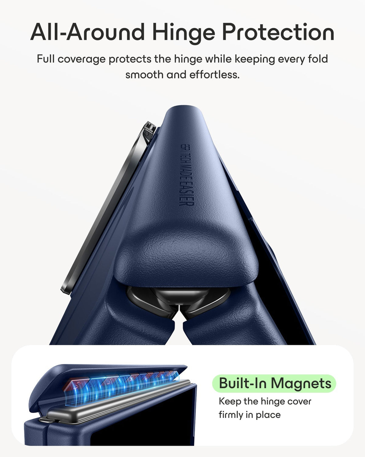 Frosted Night Sky Blue iPhone Duo Magsafe Slim Phone Case with Stand All-Around Hinge Protection