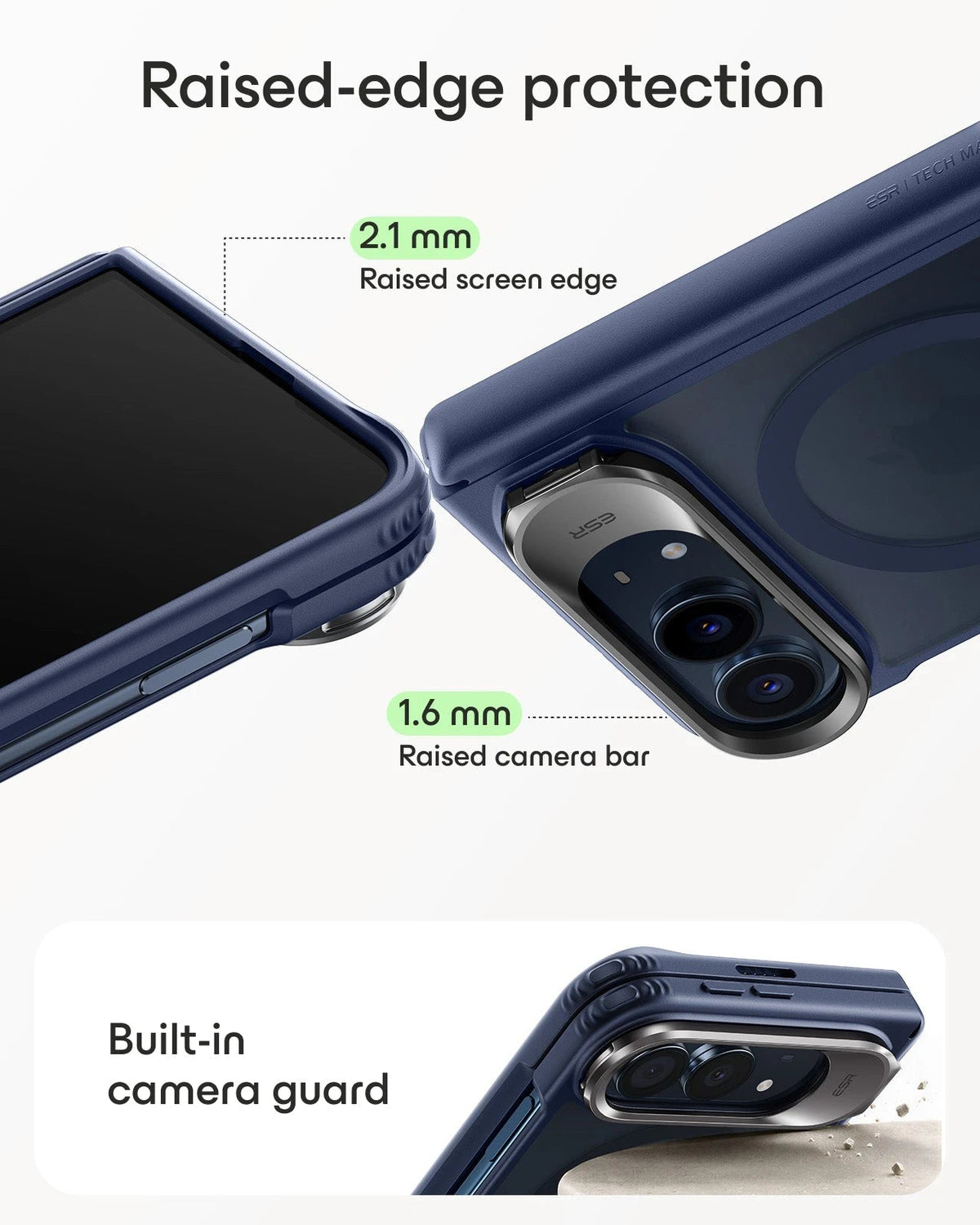 Frosted Night Sky Blue iPhone Duo Magsafe Slim Phone Case with Stand Raised-edge protection