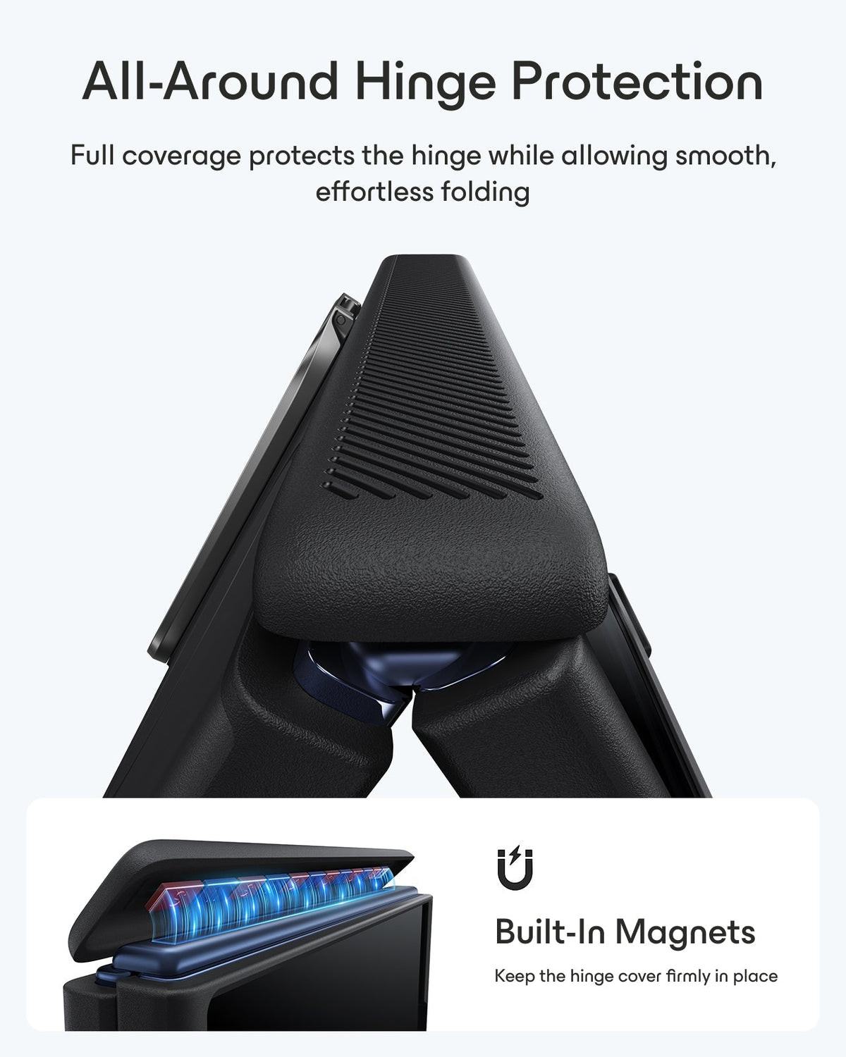 Black iPhone Duo Tough Phone Case Magsafe with Stand All-Around Hinge Protection