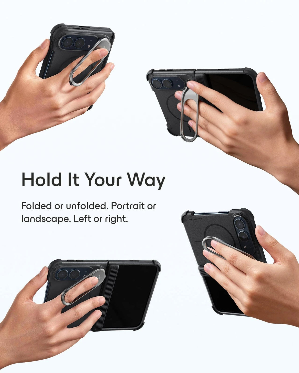 Black iPhone Duo Tough Phone Case Magsafe with Stand Hold It Your Way