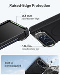 Black iPhone Duo Tough Phone Case Magsafe with Stand Raised-Edge Protection