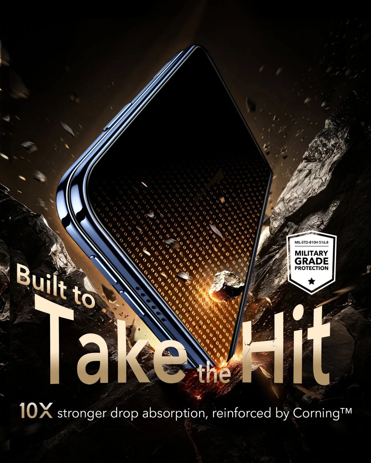 esr iPhone Duo Corning Glass Privacy Screen Protector 10X stronger drop absorption, reinforced by Corning™