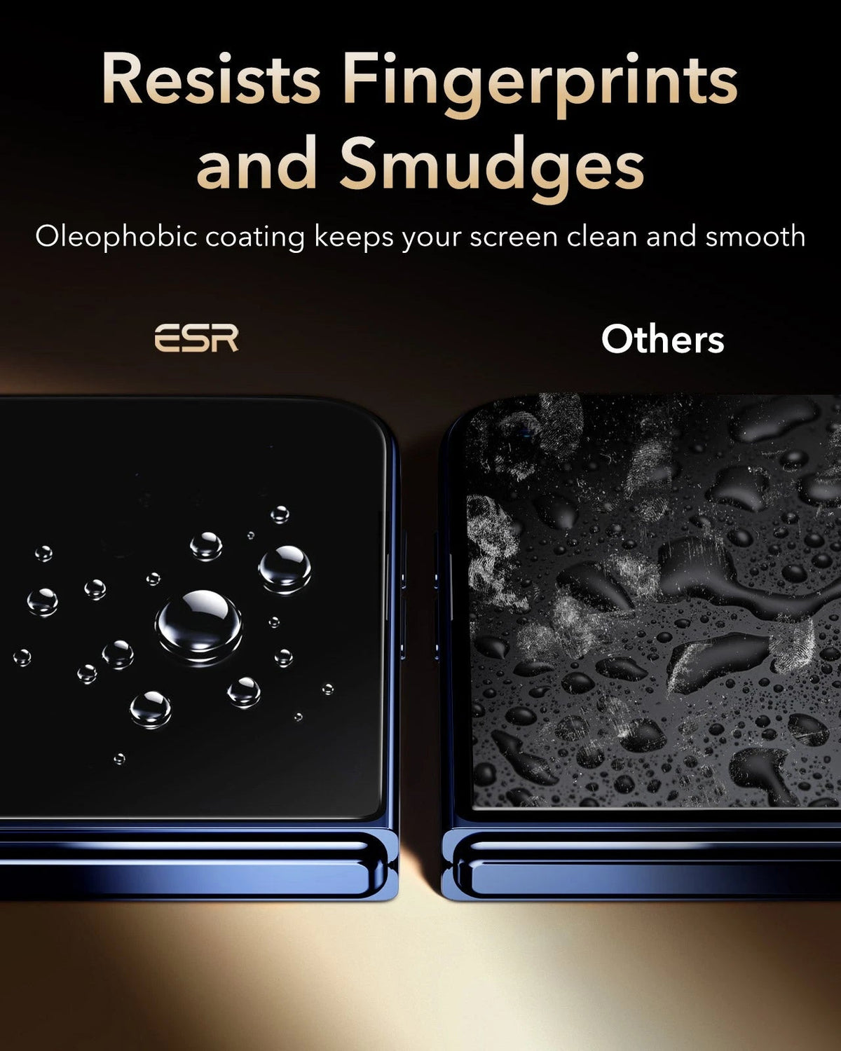 esr iPhone Duo Corning Glass Screen Protector Resists Fingerprints
and Smudges