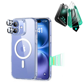 iPhone 16 Plus Classic Hybrid Magnetic Case (Camera Control) & Screen Protection Bundle - Clear ESR ESR
