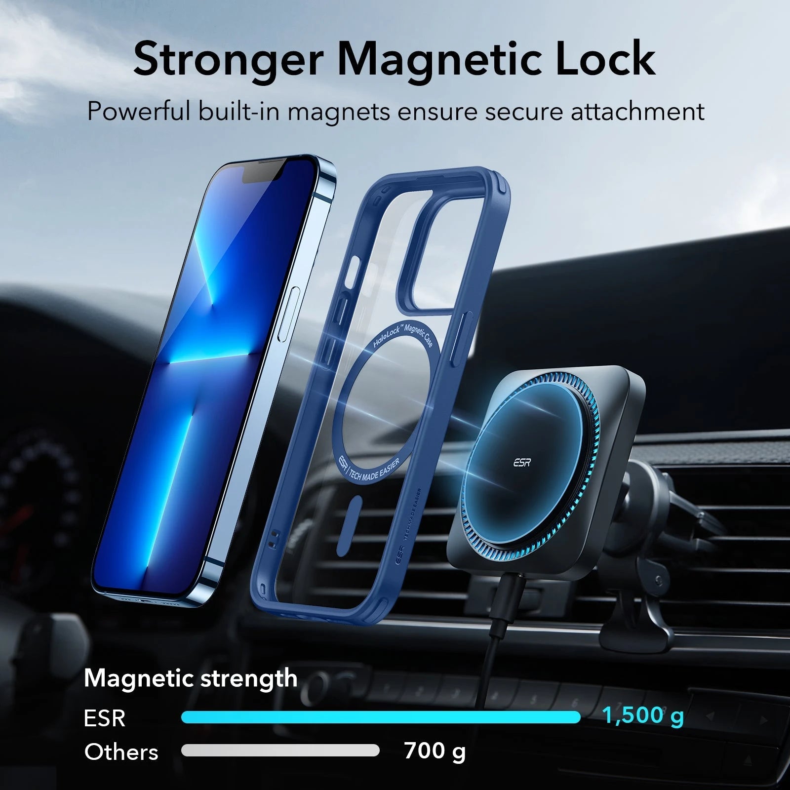 iPhone 13 Pro Max Classic Hybrid Case (HaloLock) - Clear Blue ESR ESR