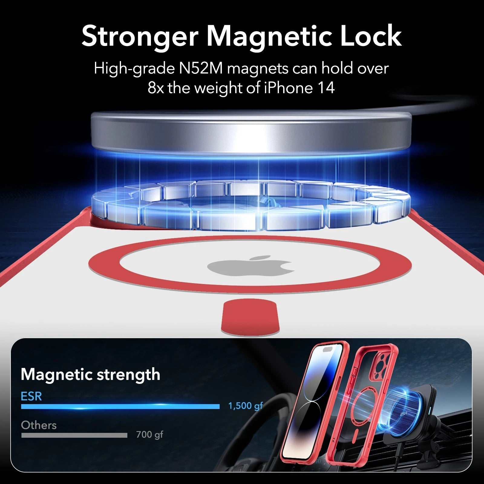 iPhone 14 Pro Max Armor Tough Case (HaloLock) - Clear Red ESR ESR