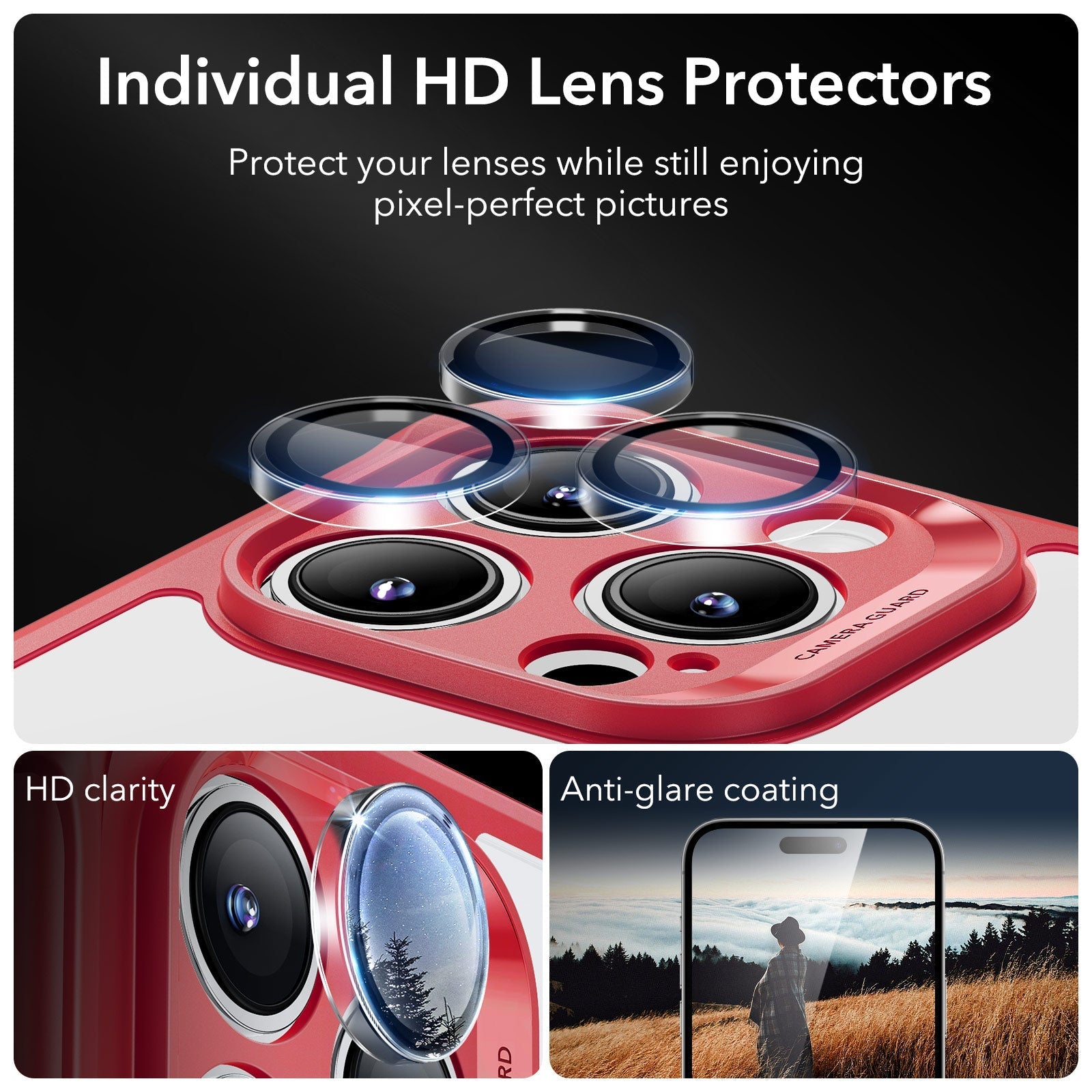 iPhone 14 Pro Max Armor Tough Case (HaloLock) - Clear Red ESR ESR