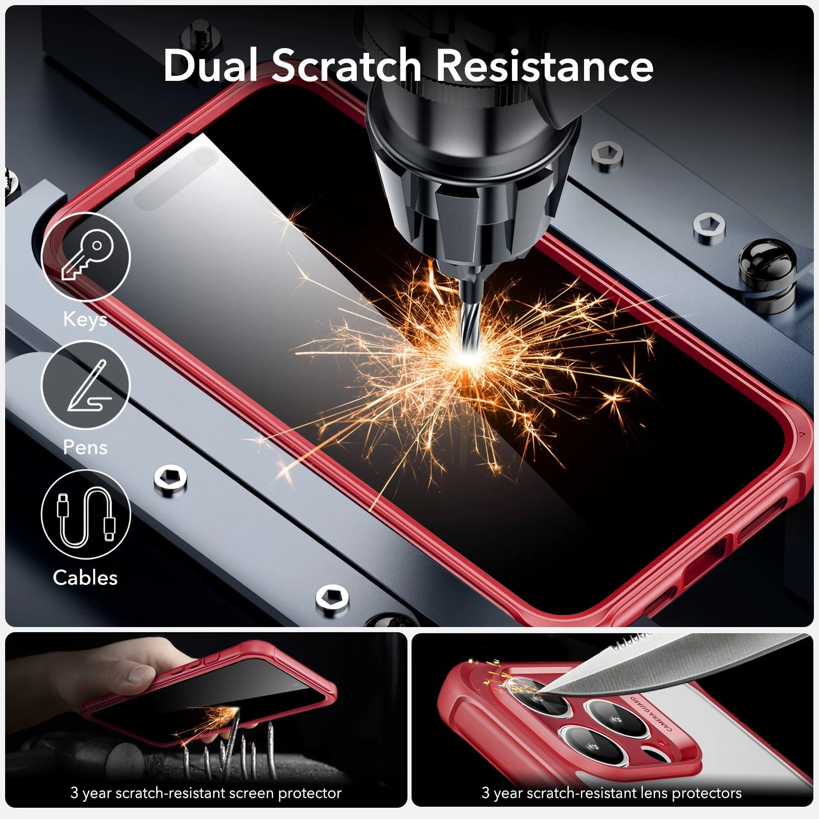iPhone 14 Pro Max Armor Tough Case (HaloLock) - Clear Red ESR ESR