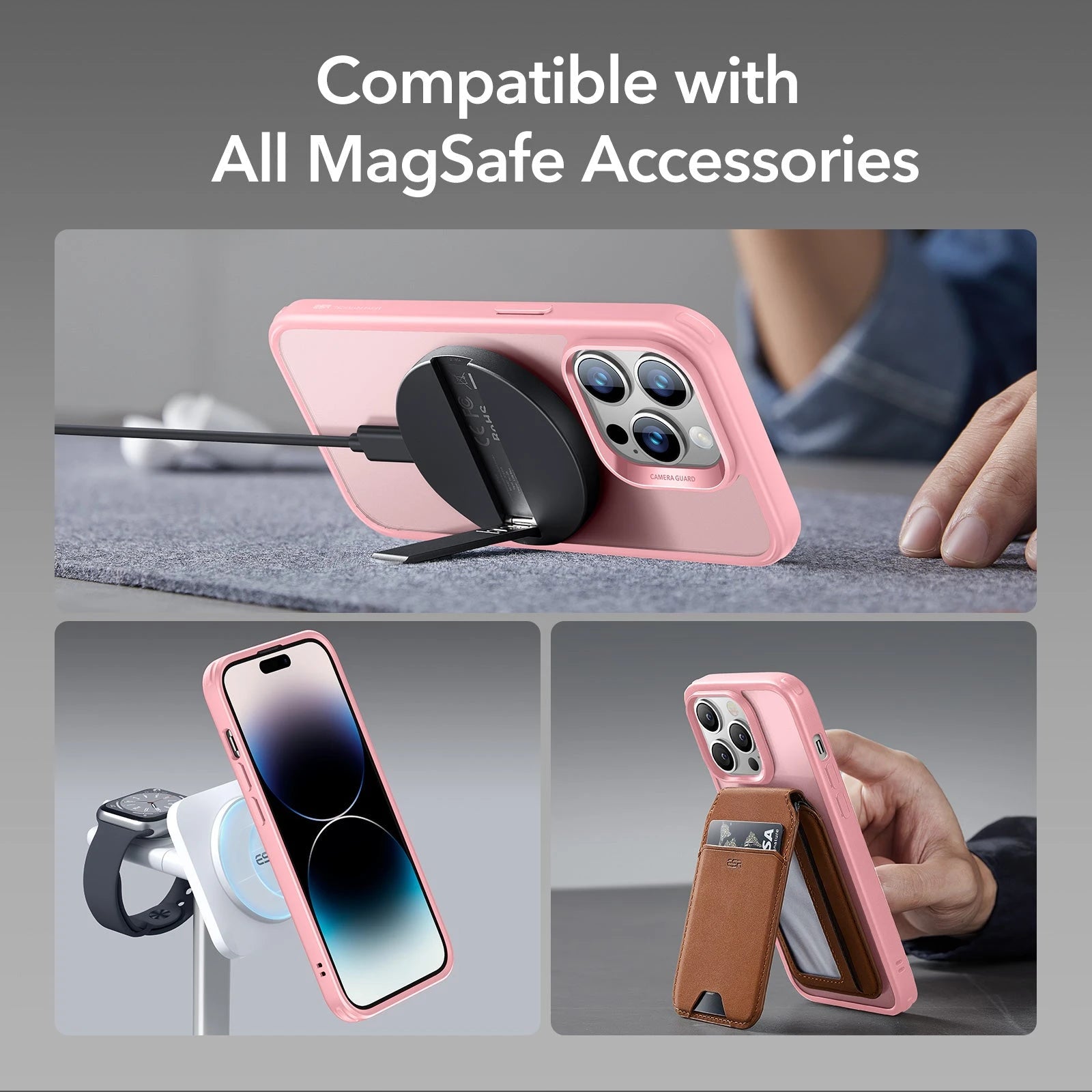 iPhone 14 Pro Max Classic Hybrid Case (HaloLock) - Frosted Pink ESR ESR