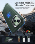 iPhone 15 Cyber Tough Case with Stash Stand (HaloLock) - Green ESR ESR