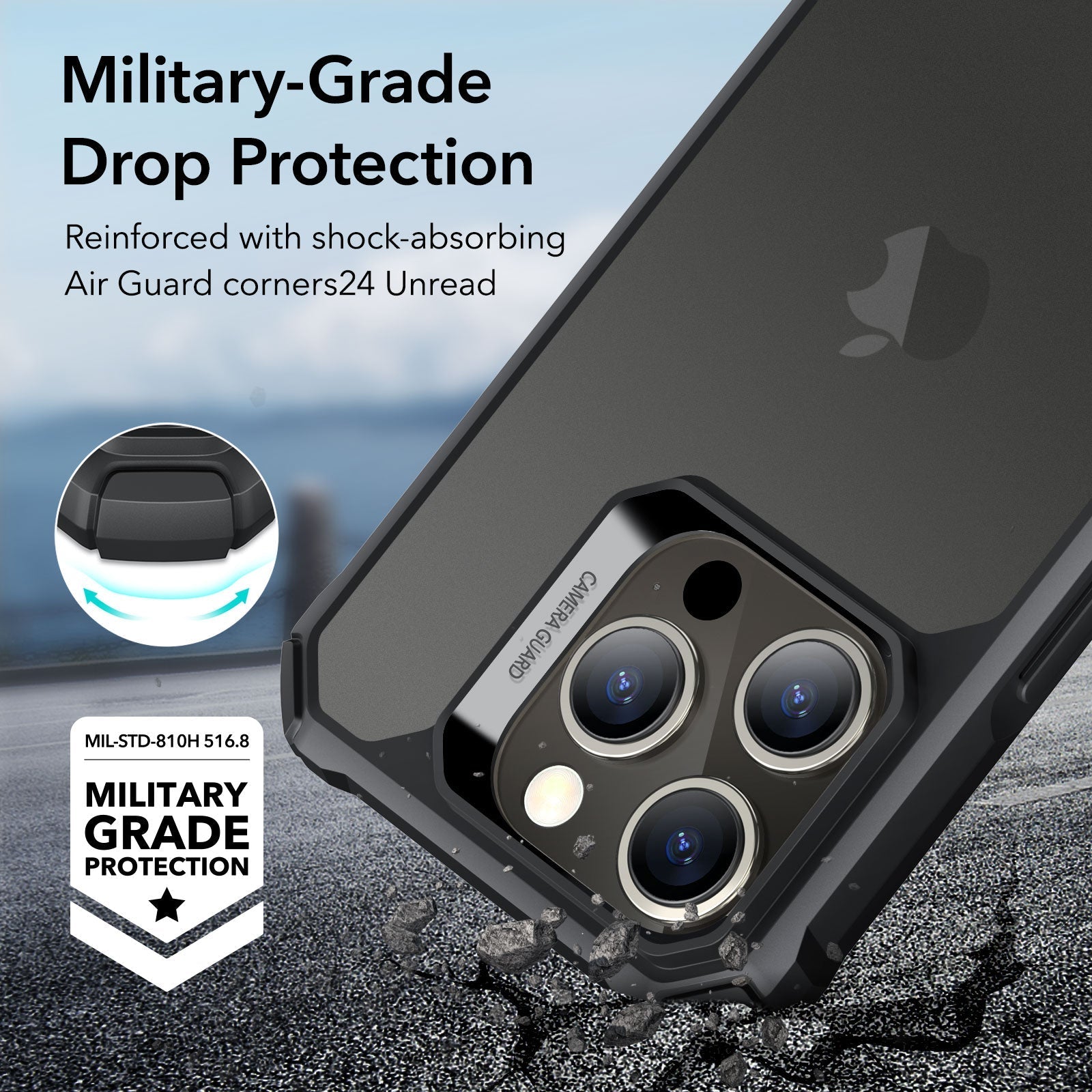 iPhone 15 Pro Air Armor Clear Case - Clear Black ESR ESR