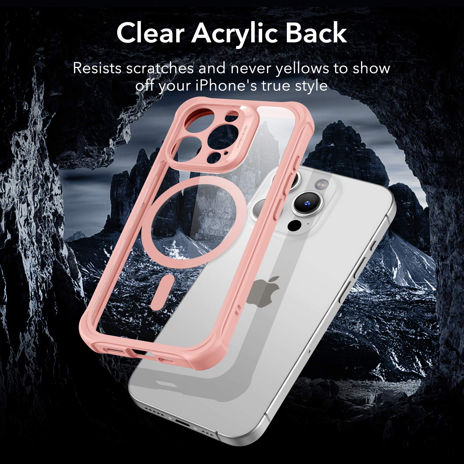 iPhone 15 Pro Armor Tough Case (HaloLock) - Clear Pink ESR ESR