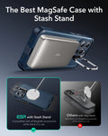 iPhone 15 Pro Cyber Tough Case with Stash Stand (HaloLock) - Dark Blue ESR ESR