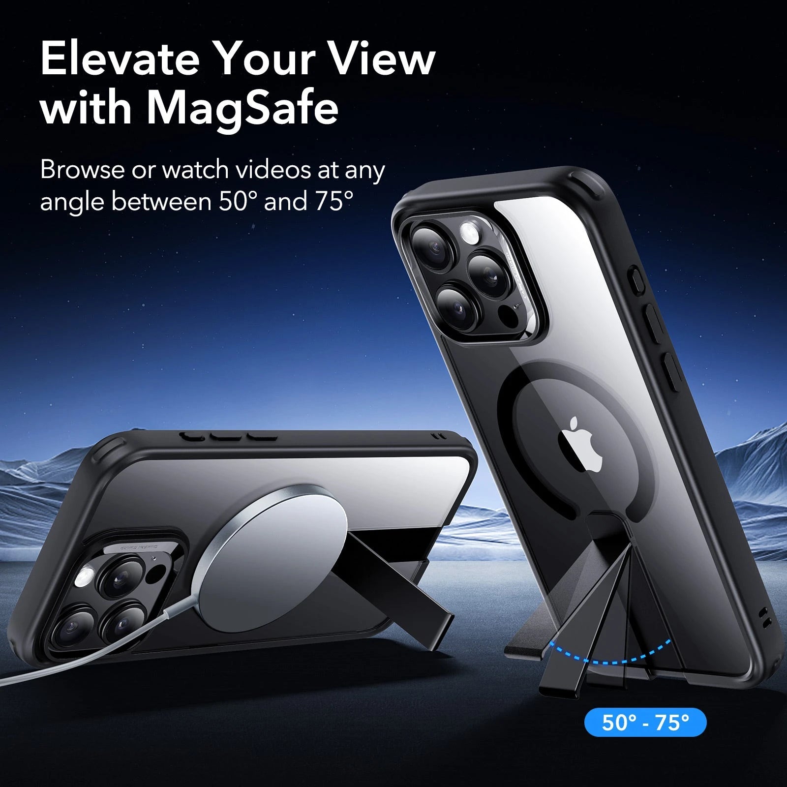 iPhone 15 Pro Max Boost Flickstand Case (HaloLock) - Clear Black ESR ESR