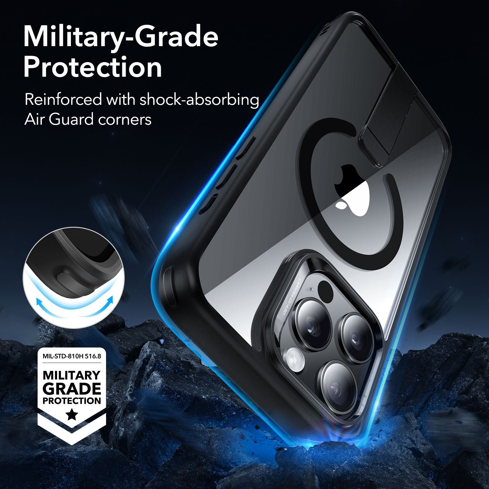 iPhone 15 Pro Max Boost Flickstand Case (HaloLock) - Clear Black ESR ESR