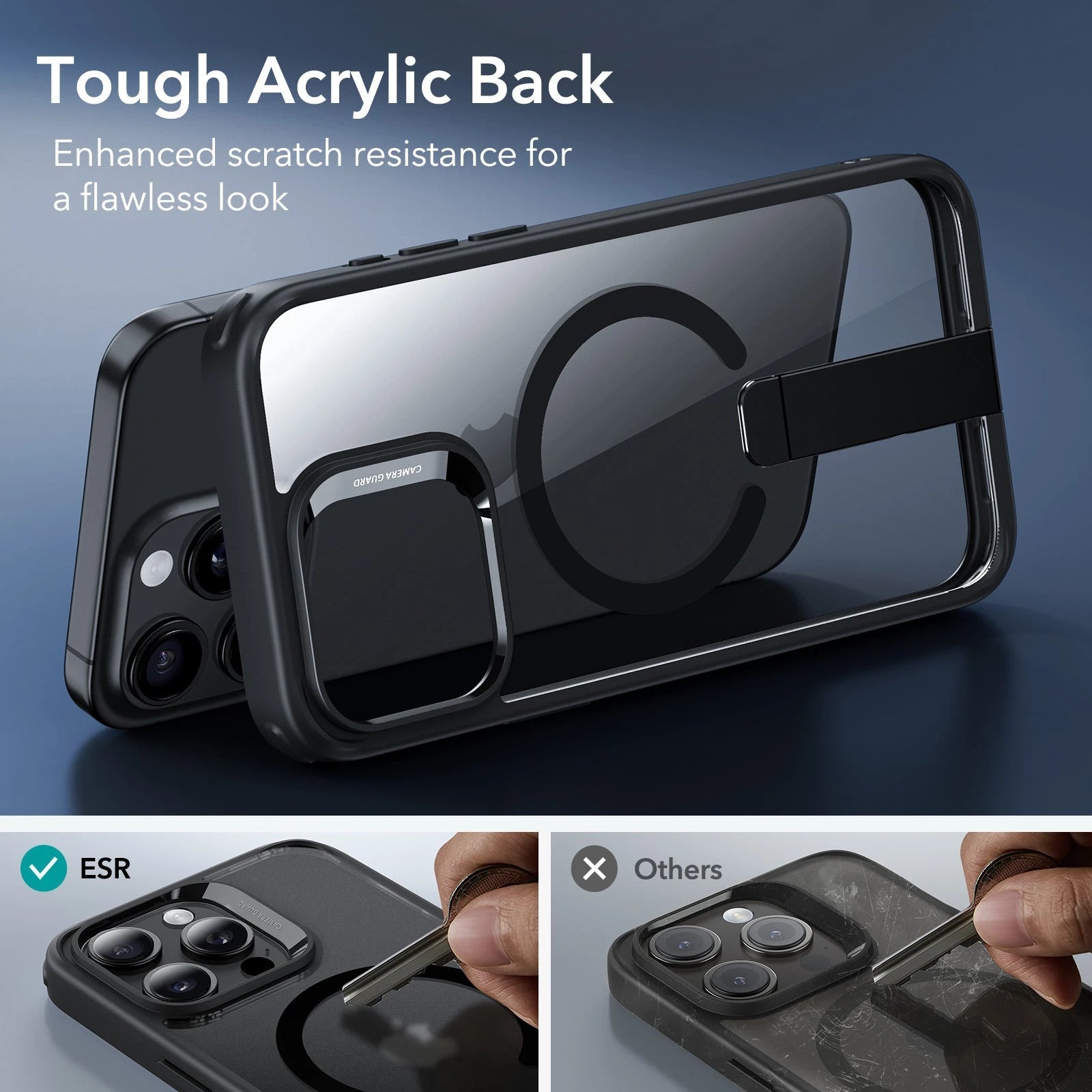 iPhone 15 Pro Max Boost Flickstand Case (HaloLock) - Clear Black ESR ESR