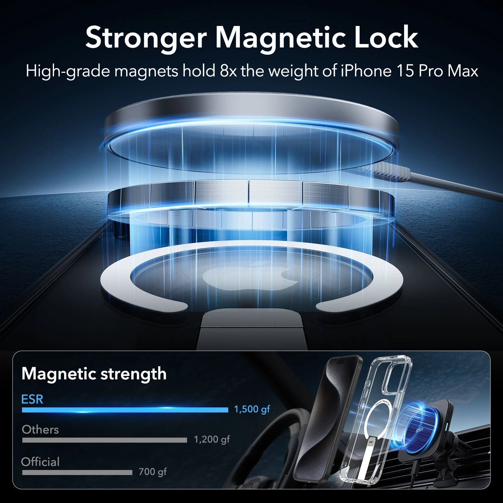 iPhone 15 Pro Max Boost Flickstand Case (HaloLock) - Clear ESR ESR