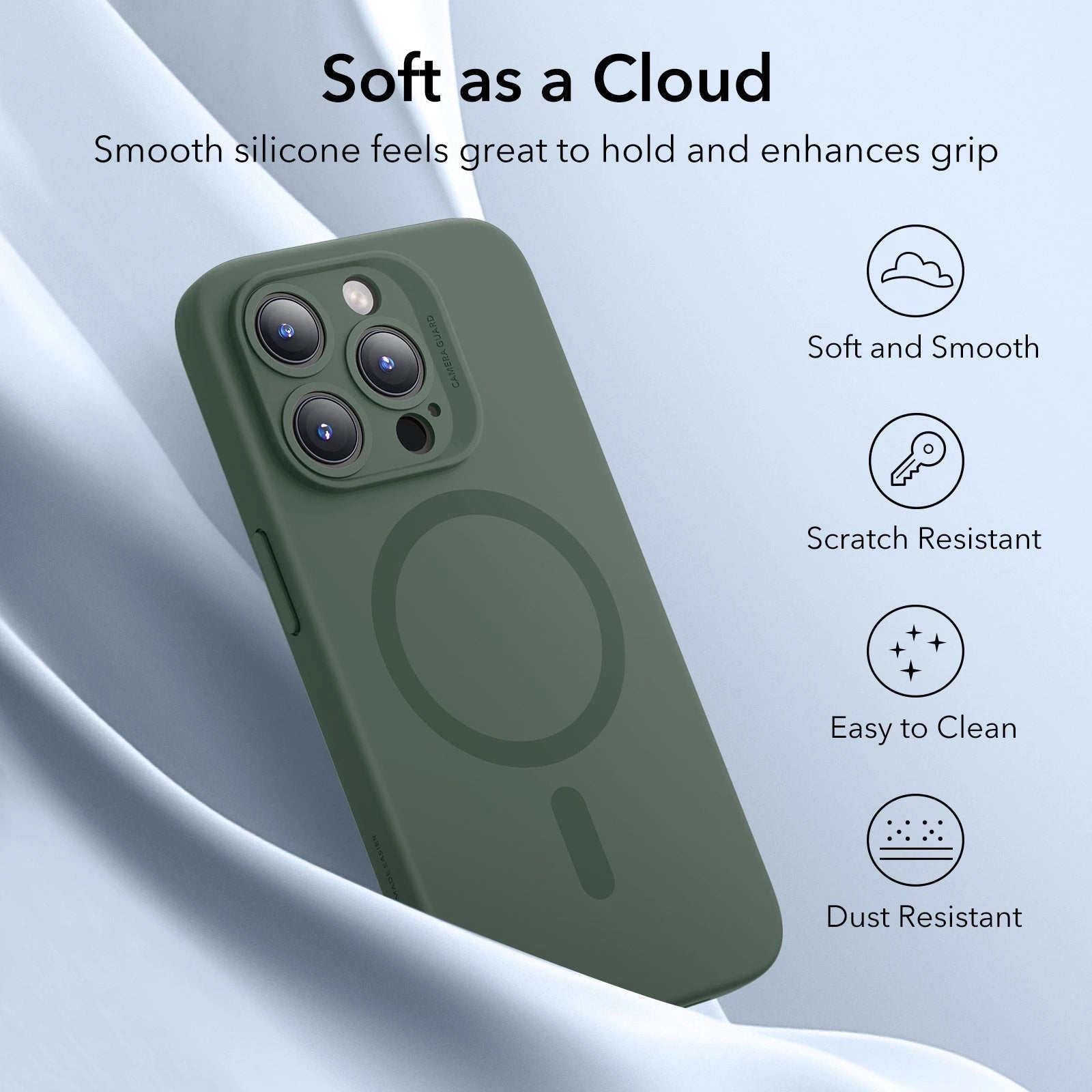 iPhone 15 Pro Max Cloud Soft Case (HaloLock) - Green ESR ESR