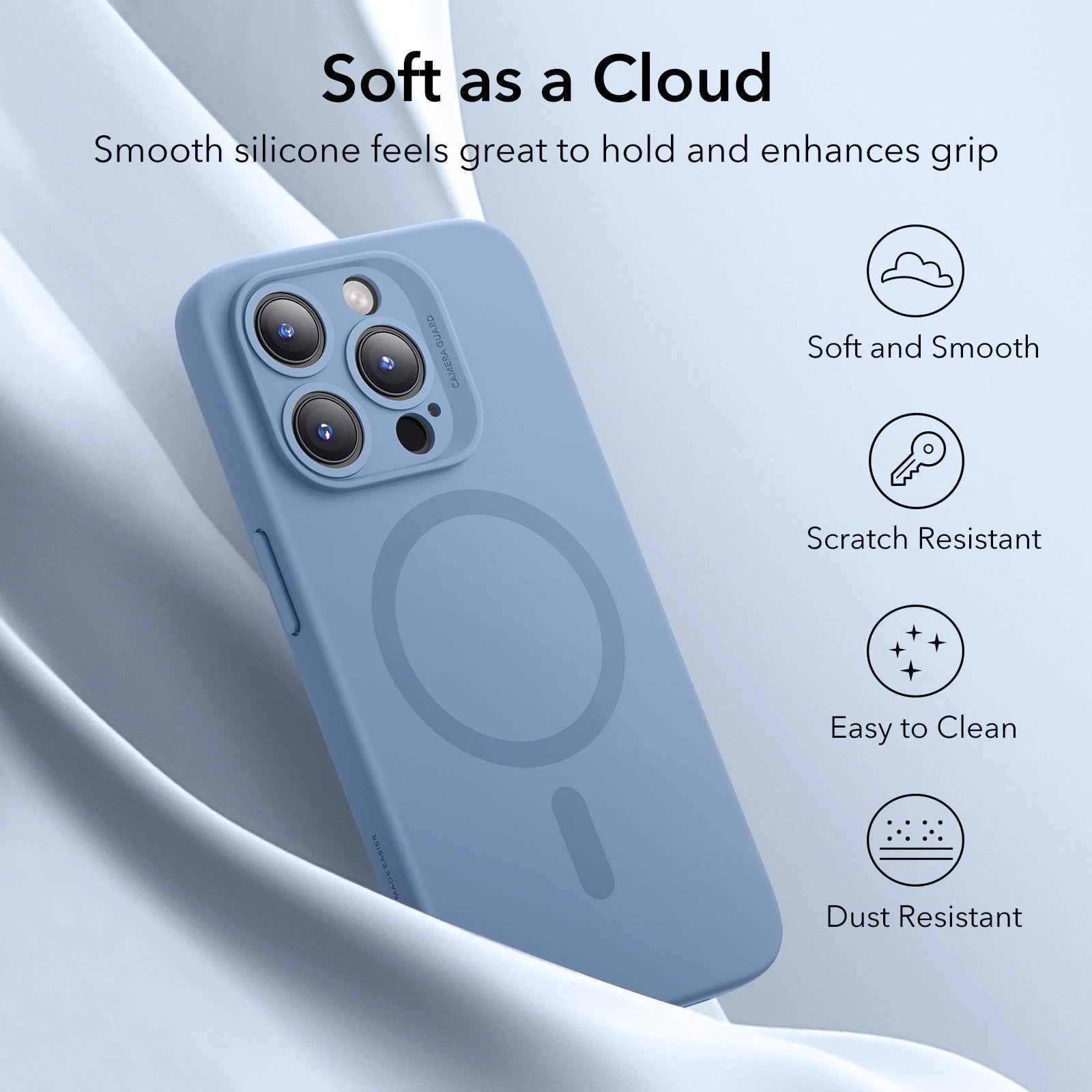 iPhone 15 Pro Max Cloud Soft Case (HaloLock) - Light Blue ESR ESR