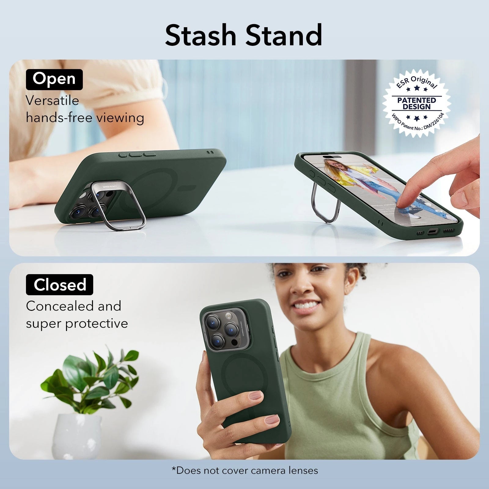iPhone 15 Pro Cloud Soft Case with Stash Stand (HaloLock) - Dark Blue（复制） ESR ESR