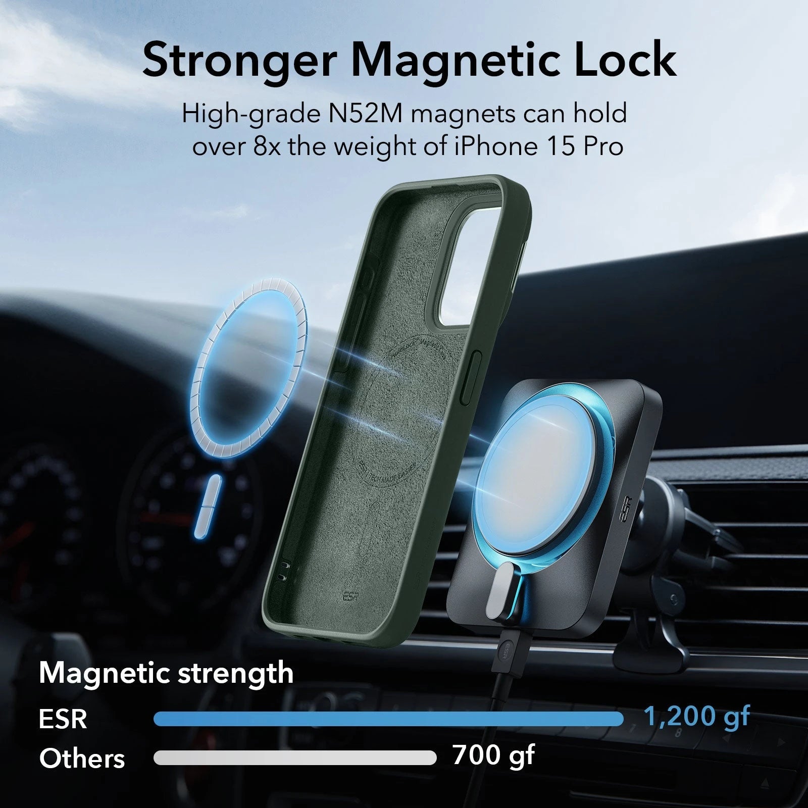 iPhone 15 Pro Cloud Soft Case with Stash Stand (HaloLock) - Dark Blue（复制） ESR ESR