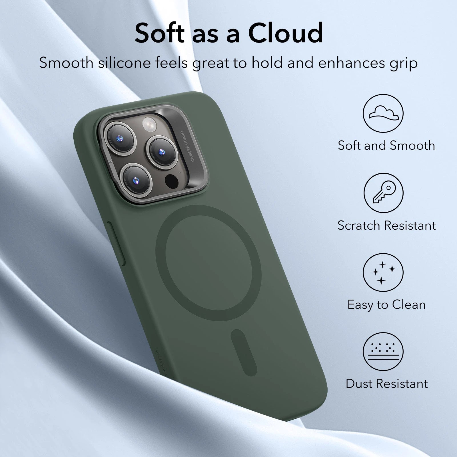 iPhone 15 Pro Cloud Soft Case with Stash Stand (HaloLock) - Dark Blue（复制） ESR ESR