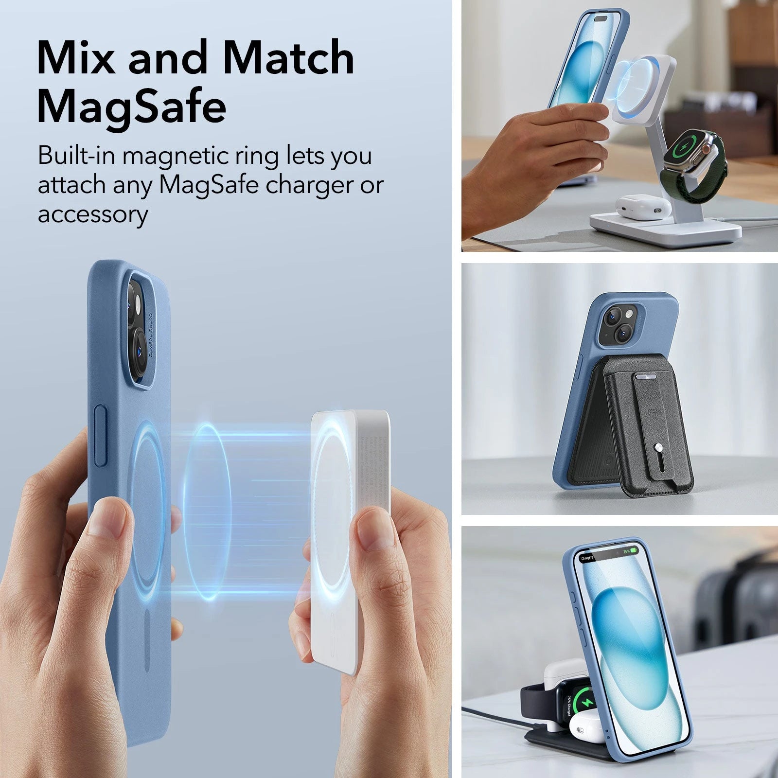 iPhone 15 Cloud Soft Case (HaloLock) - Light Blue ESR ESR