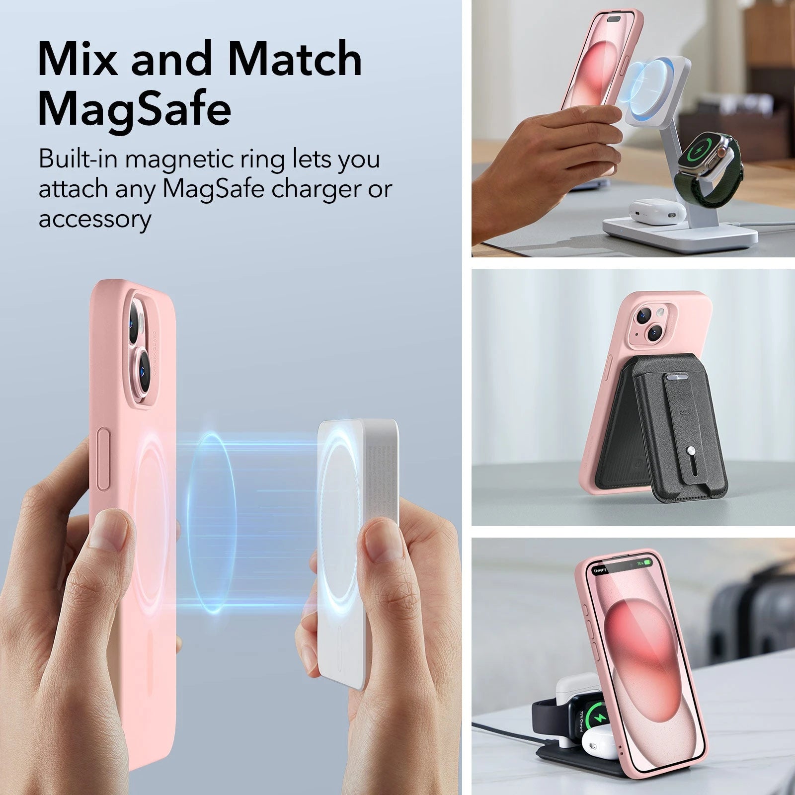 iPhone 15 Cloud Soft Case (HaloLock) - Pink ESR ESR