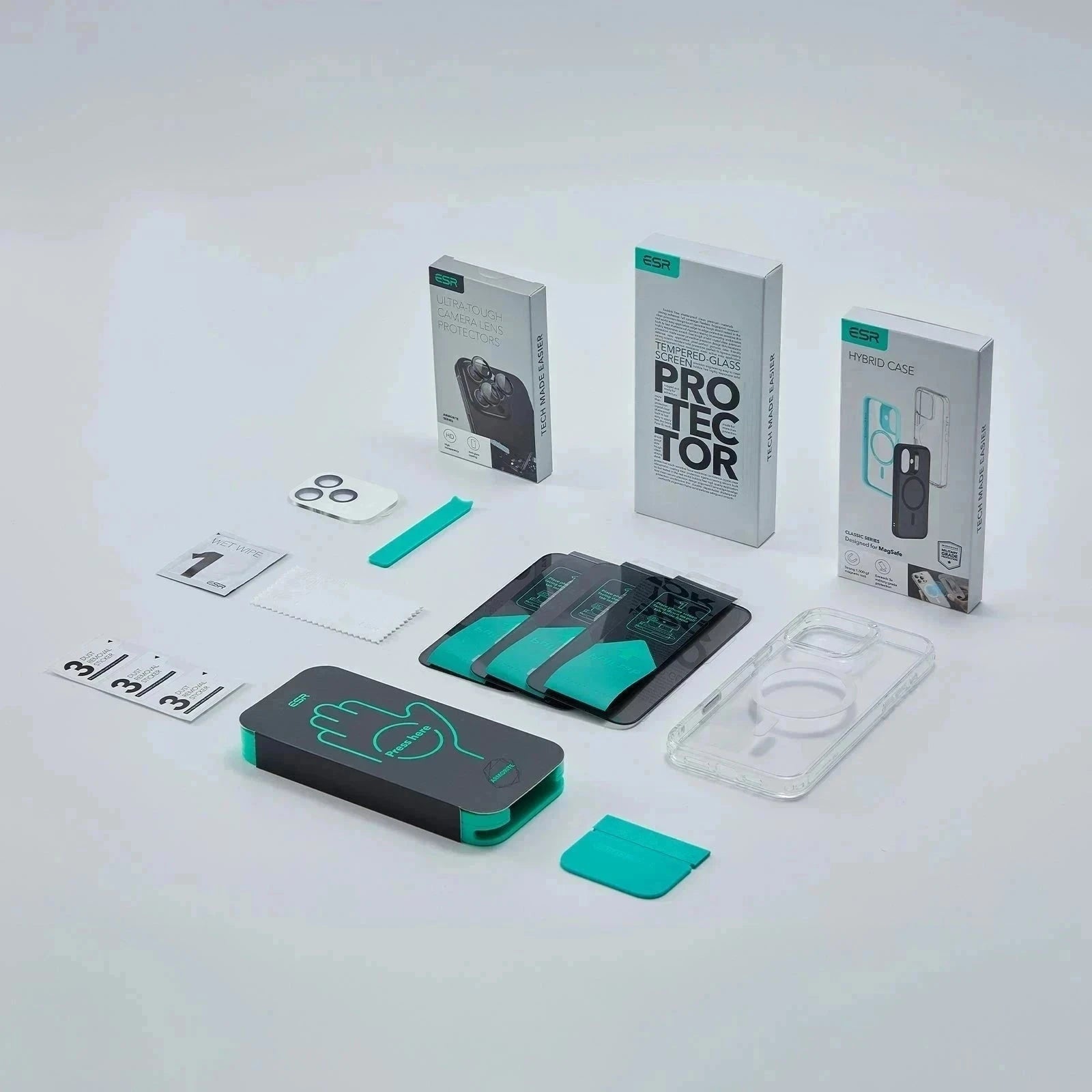 iPhone 16 Classic Hybrid Magnetic Case (Camera Control) & Privacy Screen Protector Bundle - Clear ESR ESR