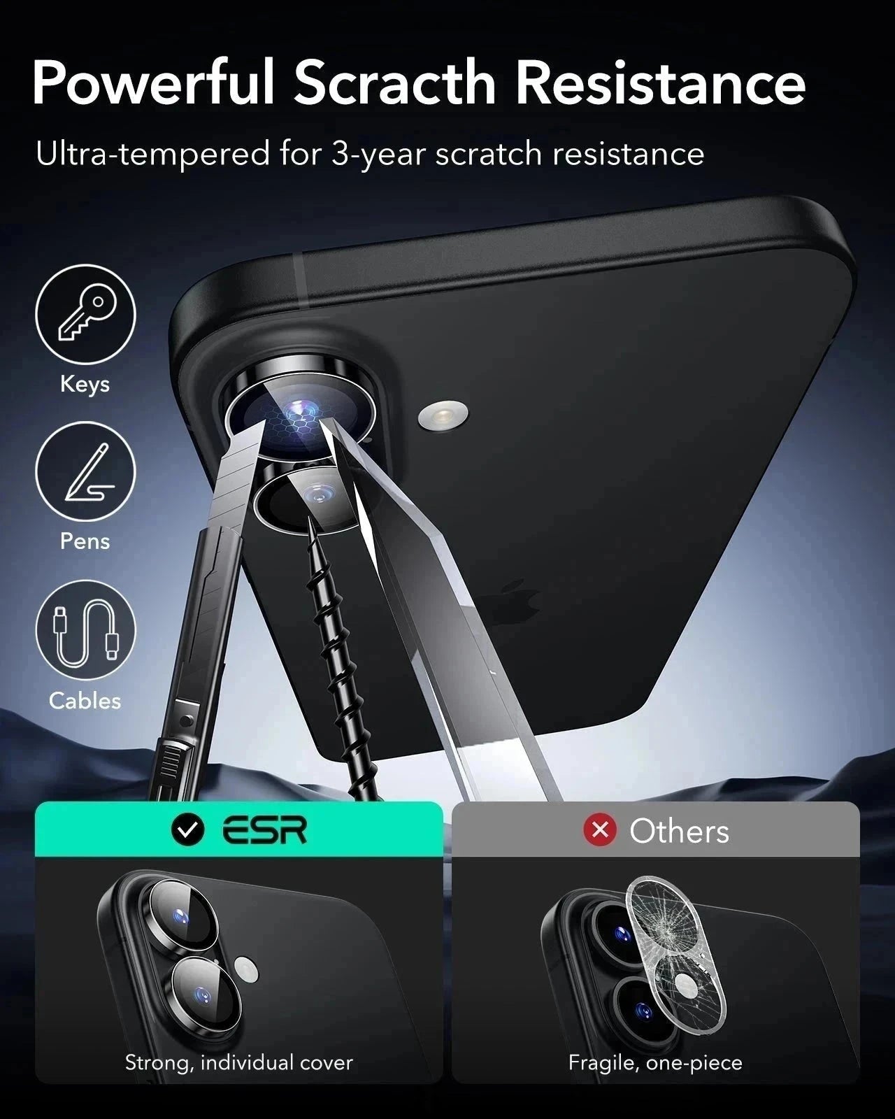 iPhone 16 Classic Hybrid Magnetic Case (Camera Control) & Privacy Screen Protector Bundle - Clear ESR ESR