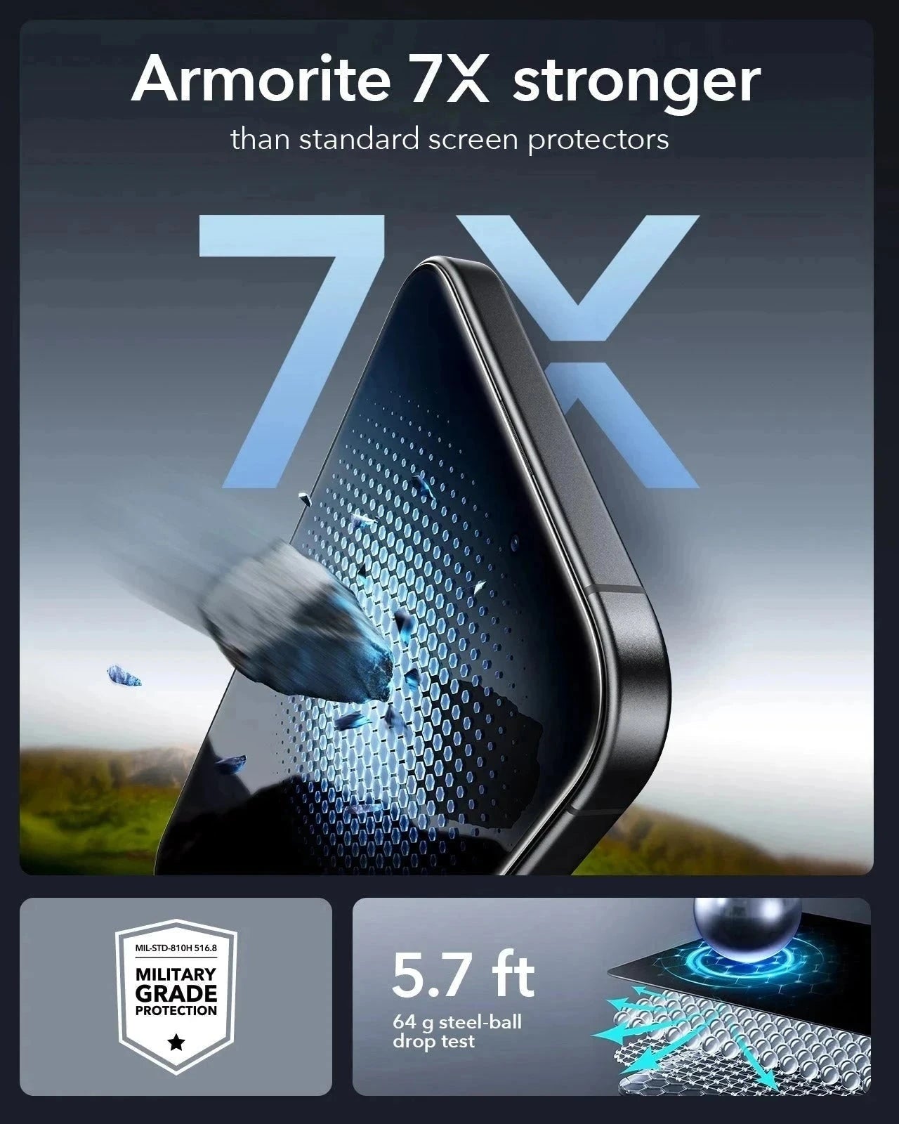 iPhone 16 Plus Classic Hybrid Magnetic Case (Camera Control, Stash Stand) & Privacy Screen Protector Bundle - Clear Black ESR ESR