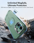 iPhone 16 Plus Cyber Tough Magnetic Case (Camera Control, Stash Stand) - Light Green ESR ESR