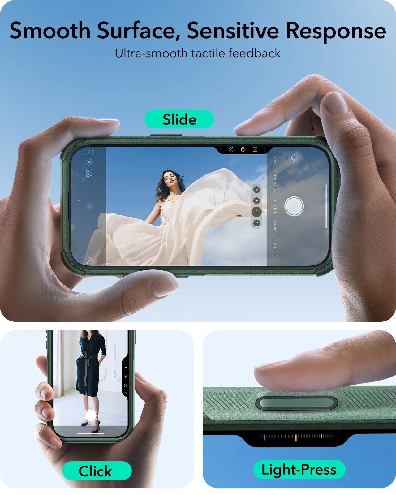 iPhone 16 Plus Cyber Tough Magnetic Case (Camera Control, Stash Stand) - Light Green ESR ESR